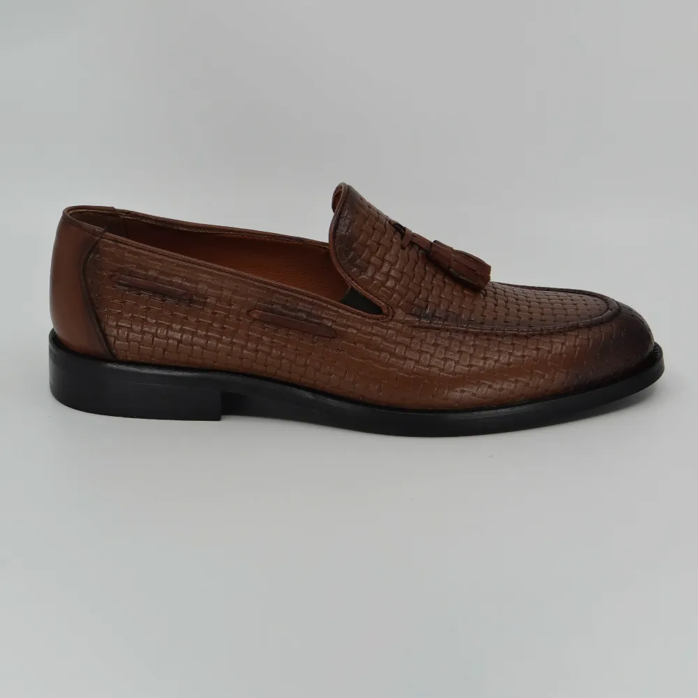 Kahverengi Örgü Püsküllü Loafer 2. görsel