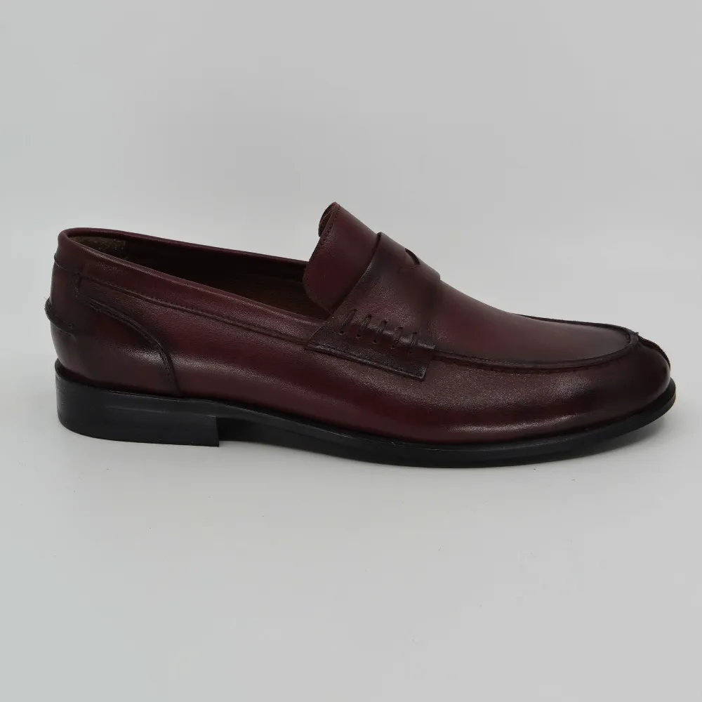 Bordo Klasik Penny Loafer 2. görsel