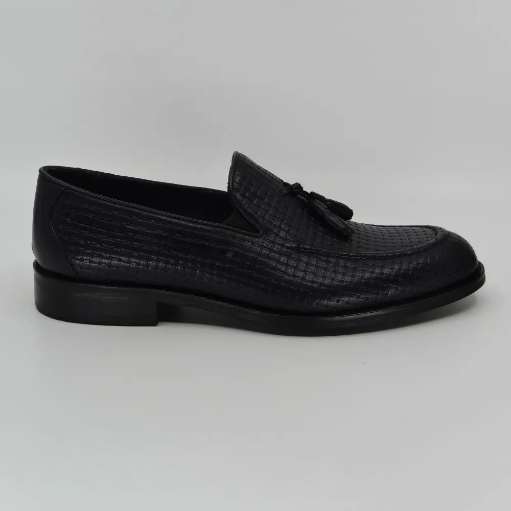 Siyah Örgü Püsküllü Loafer 2. görsel