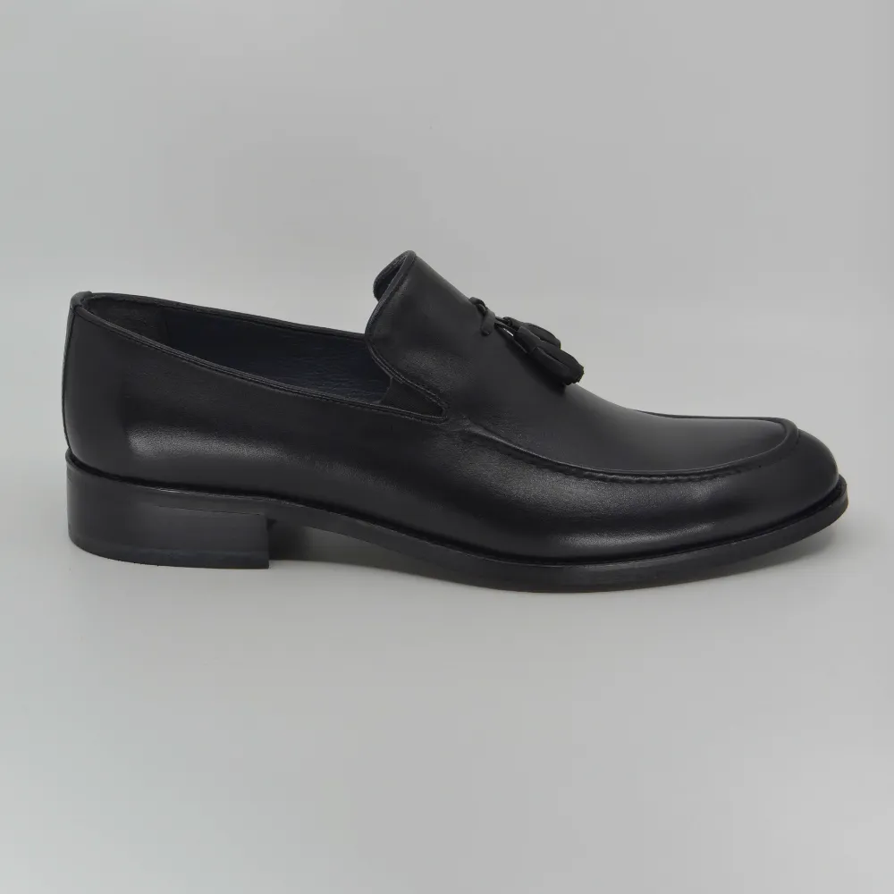 Siyah Düz Püsküllü Loafer 2. görsel